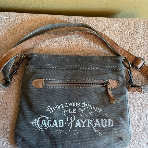 Myra Bag Beige and Brown Printed Canvas Crossbody - Picture 4 of 8